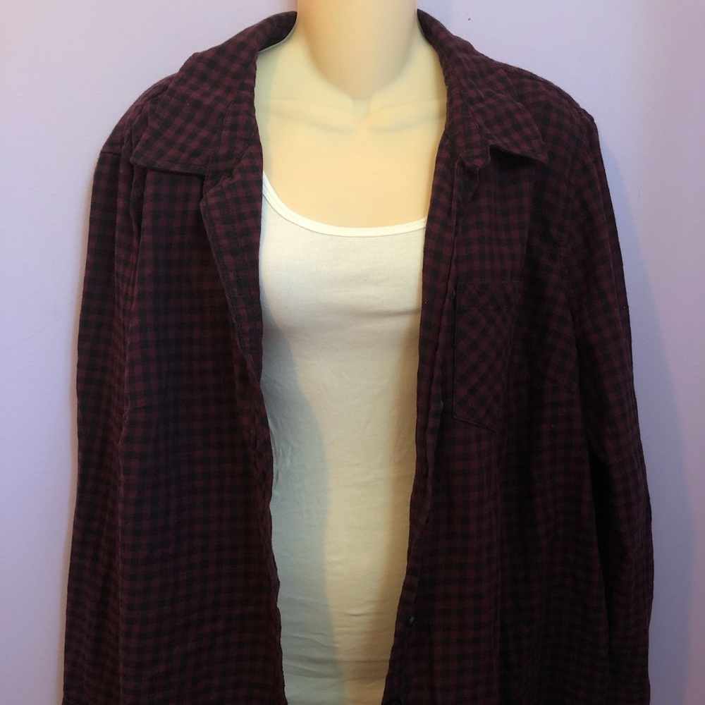 Terra & Sky plaid button down shirt